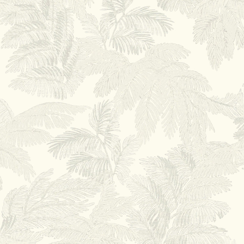 Italian Style Palm Leaf Design Wallpaper Roll, Cream