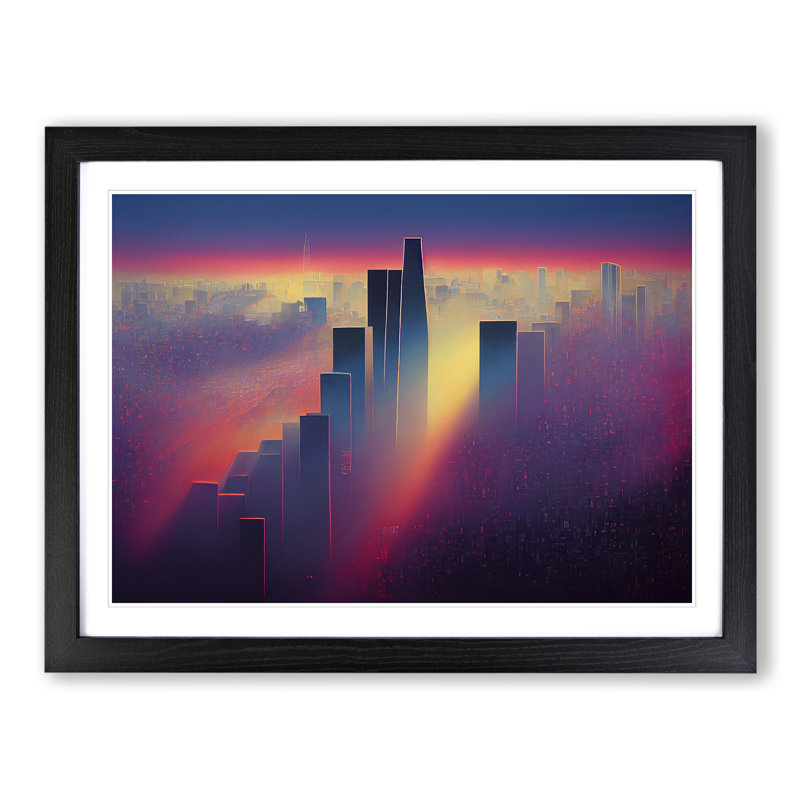 Soulful City Skyline Architecture - Framed Print, Black, 46cm H x 64cm W x 2cm D