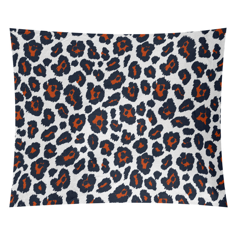 Tapisserie en microfibre de football de Chicago, Blanc / orange, H 68 po x l 80 po