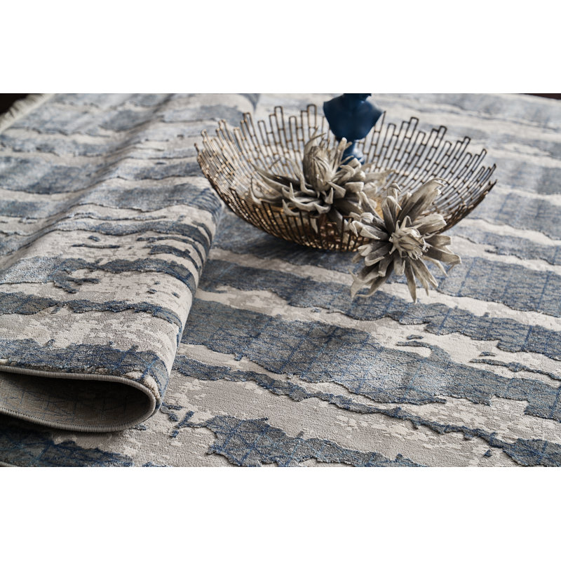 Liberta Area Rug, Gray/Navy