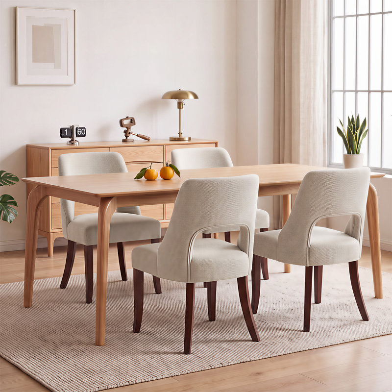 Chaise de salle à manger rembourrée Arlene, Crème
