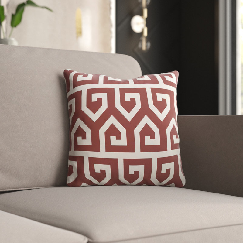  Outdoor Square Pillow Cover and Insert, Rust