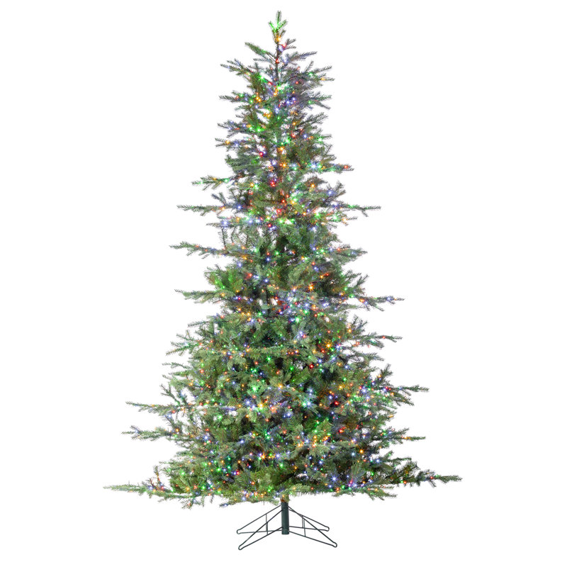 Artificial Pine Christmas Tree with Color & Clear Lights, 9' H