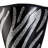 14" Tall Polyresin Decorative Vase, Black finish with Silver Zebra Pattern