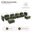  Canapé modulaire en chenille de 143,7 po avec repose-pieds avec rangement, housses de coussin lavables, accoudoirs rembourrés, coussins profonds très épais, assemblage sans outil, vert-119979833