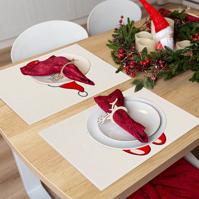 Christmas Letter Meal Mat Holiday Table Decoration Tablecloth Tea Flag Mat -border Holiday Gathering Restaurant Tablecloth
