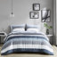 Literie avec édredon à rayures et draps imprimés - Microfibre de chambre à coucher moderne et confortable
