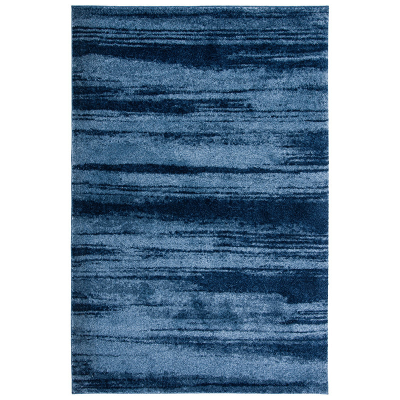 Tapis abstrait Socorro, Rectangle 8 pi x 10 pi, Blue
