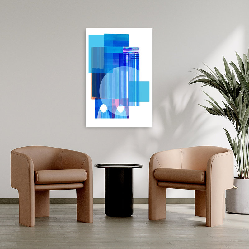 Art contemporain contemporain abstrait géométrique, H 36 po x l 24 po