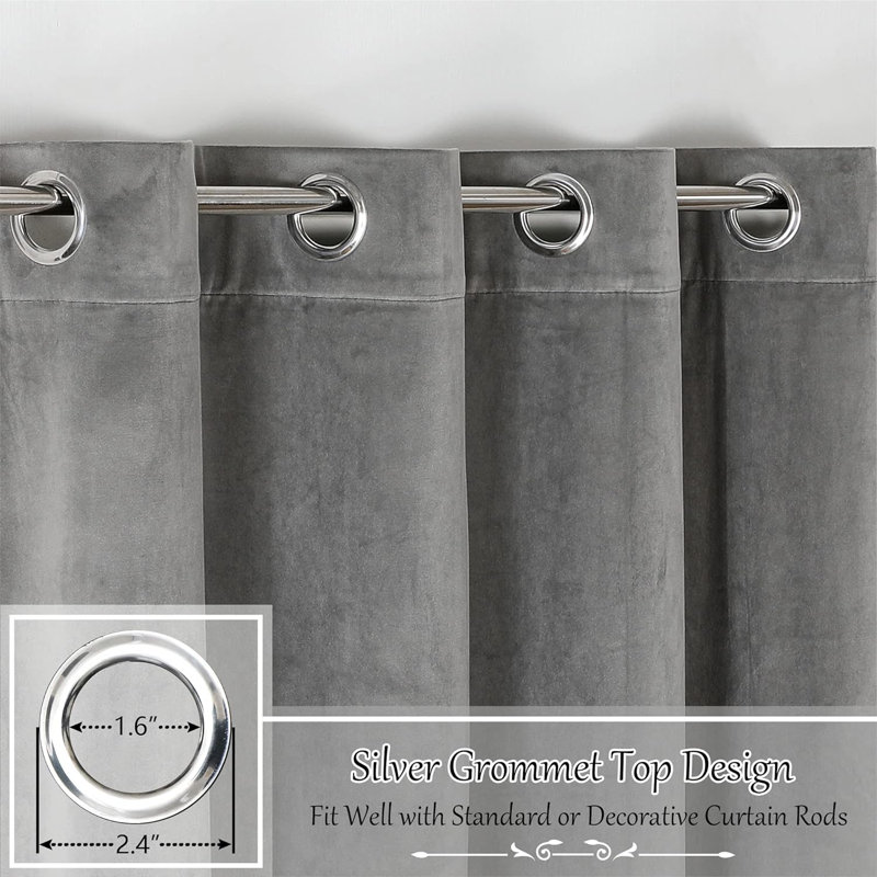 Karlyle Single Curtain Panel, Light Gray, 106" W x 84" H