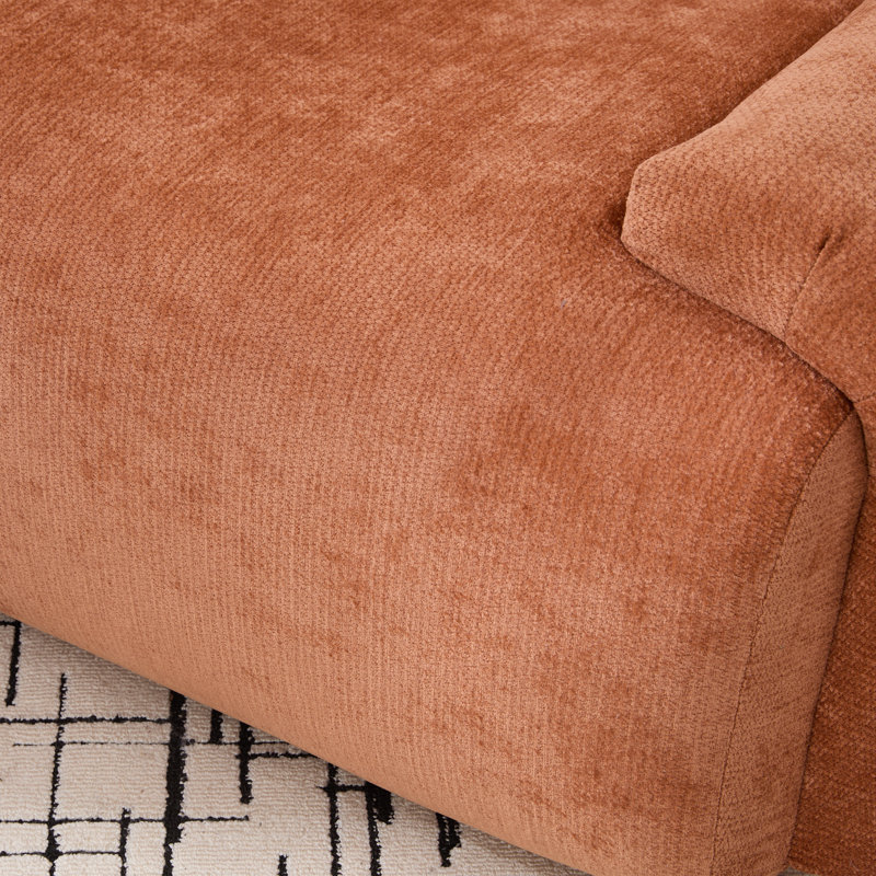 42.11" W Upholstered Minimalist Sponge Filling Accent Armchair, Orange