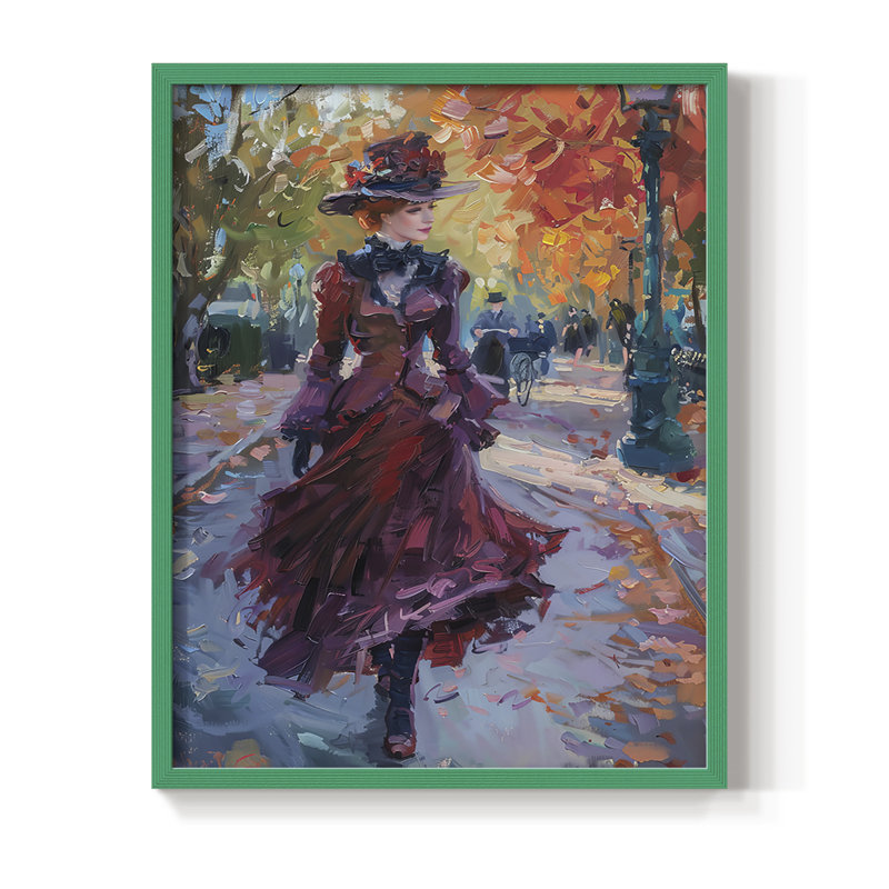 Série encadrée WOMEN DCxxxiv - bois massif, Vert, H 11 po x l 9 po