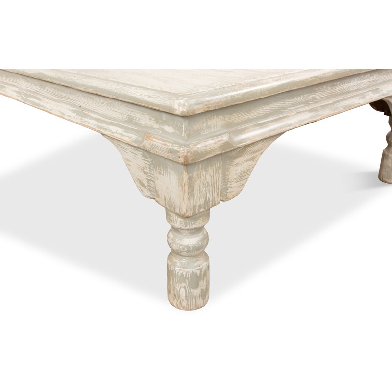 Kaffe Solid Wood Coffee Table, Washed Gray