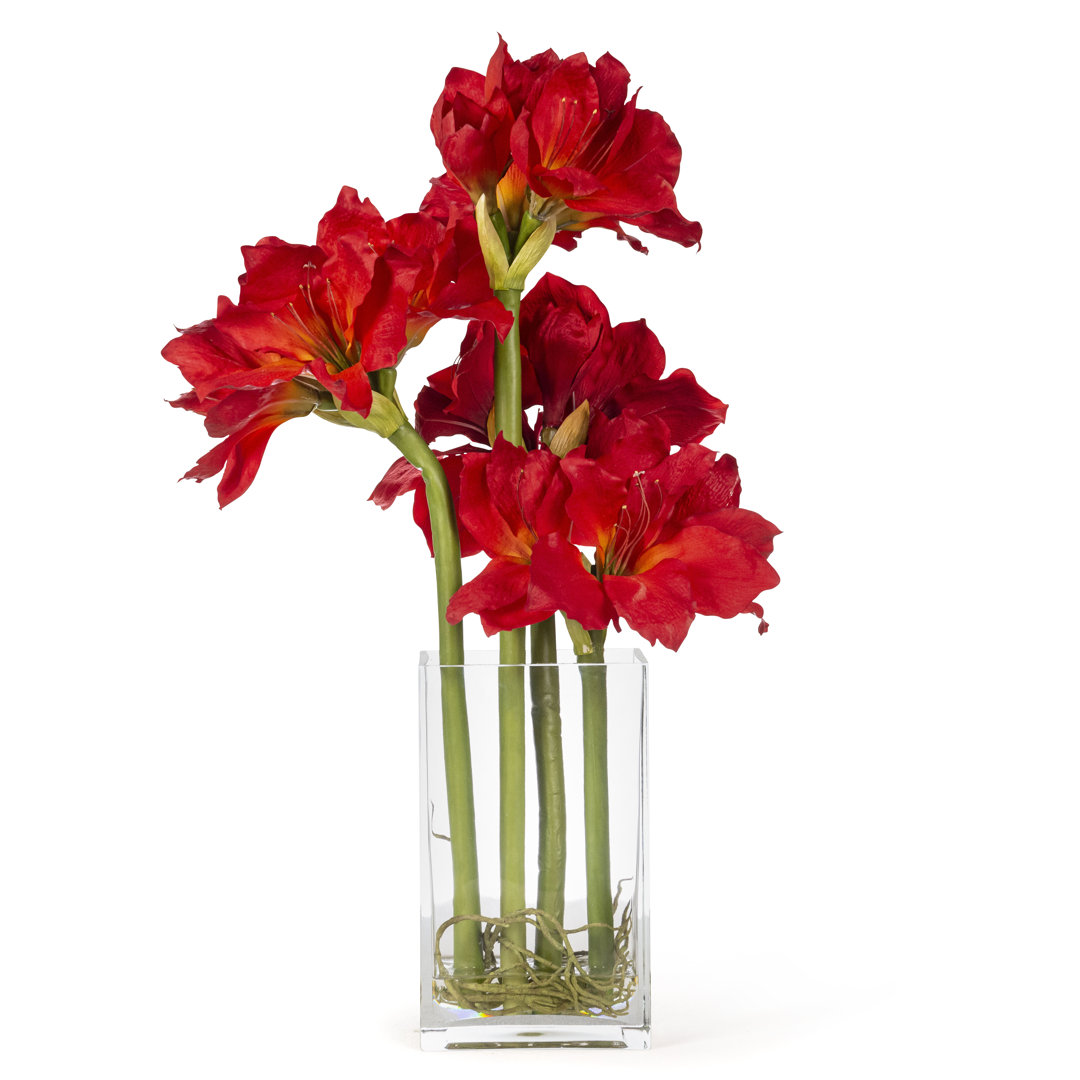 Kunstblumengesteck Amaryllis in Vase