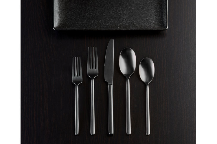SpaceBlack™ - Premium Stainless Steel Matte Black 18/10 Silverware Set –  SucreEtCoton