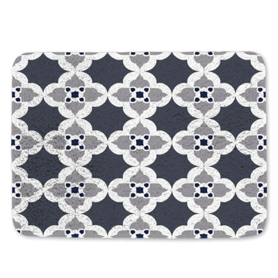 Motif de flocon de neige, tapis de bain, décoration de salle de bain, cristaux bleus