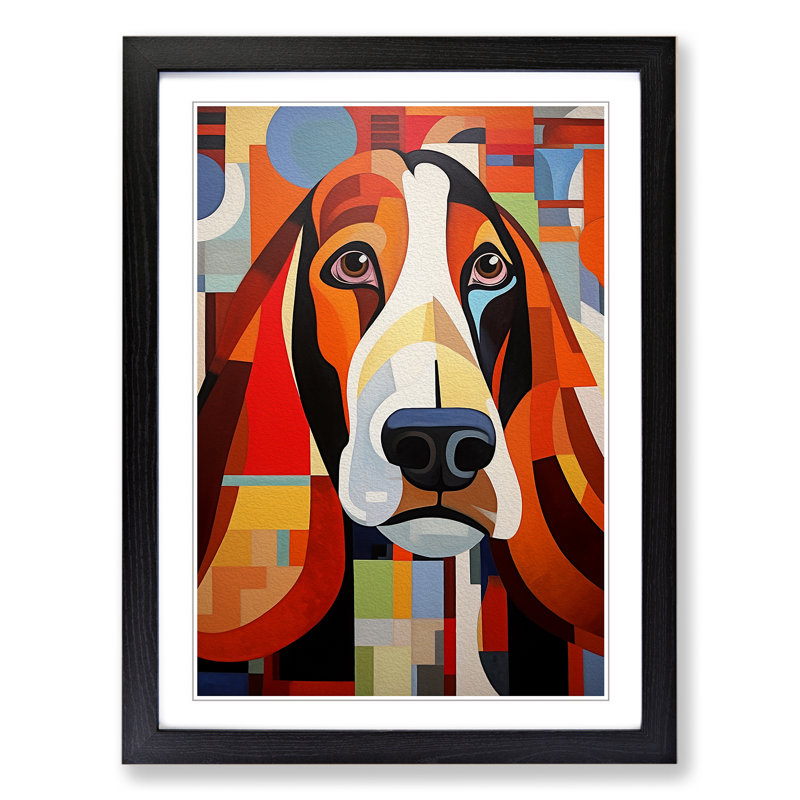 Single Picture Frame Print on Wood, 64cm H x 46cm W, Black Framed