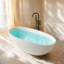 Baignoire de trempage autoportante en résine de 65 po x 30 po-115785720