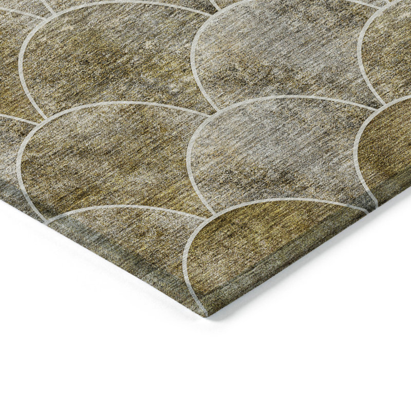 Tapis extérieur lavable abstrait beige et gris taupe 5 pi x 8 pi