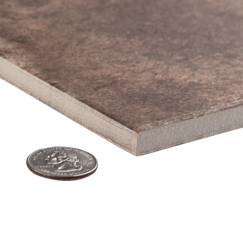DAnticatto 9" x 9" Porcelain Wall & Floor Tile, Brown