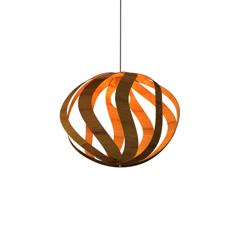 Luminaire suspendu simple à 1 lumière Clean, Teck