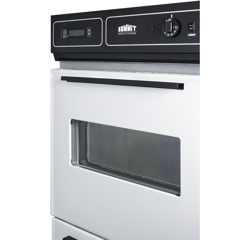 Summit 24" White Electric Wall Oven with Timer and Storage