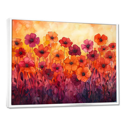 «Jabarius Orange Dancing parmi les fleurs sauvages IV», art mural fleurs sauvages