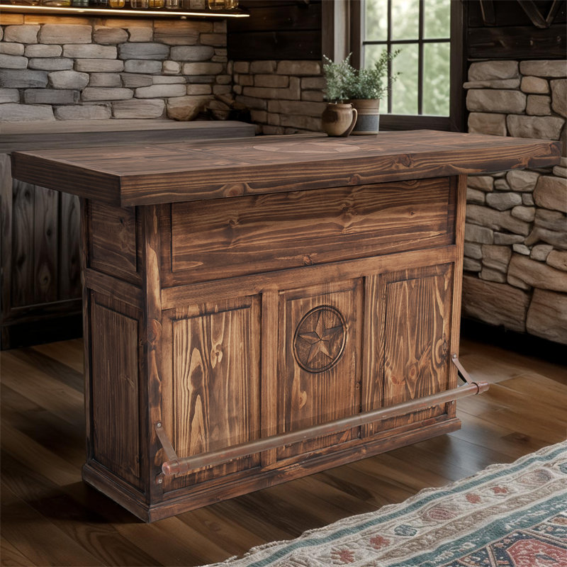 Solid Wood Bar with Stone Star