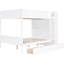 Lit superposé blanc avec tiroirs de rangement et armoire fonctionnelle - Confortable au-dessus de 2 armoires pratiques pour maximiser le confort