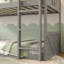 Lit superposé simple au-dessus d'un lit simple en bois massif avec tête et pied de lit à panneaux-1090473889