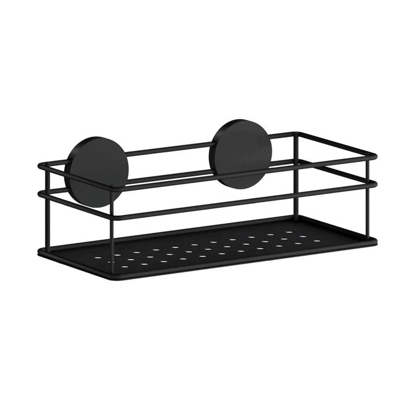 Panier de douche adhésif Sef, Black, 2.5" H x 10" W x 8" D