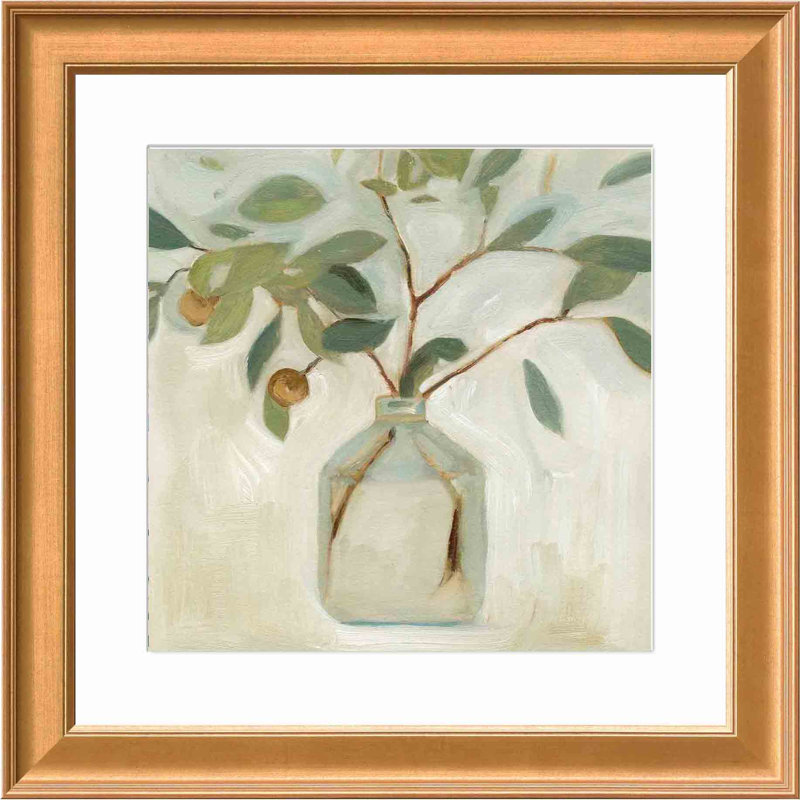 «Neutral Arrangement I» par Emma Scarvey - peinture encadrée, Or antique, H 18,86 po x l 18,86 po x P 0,85 po