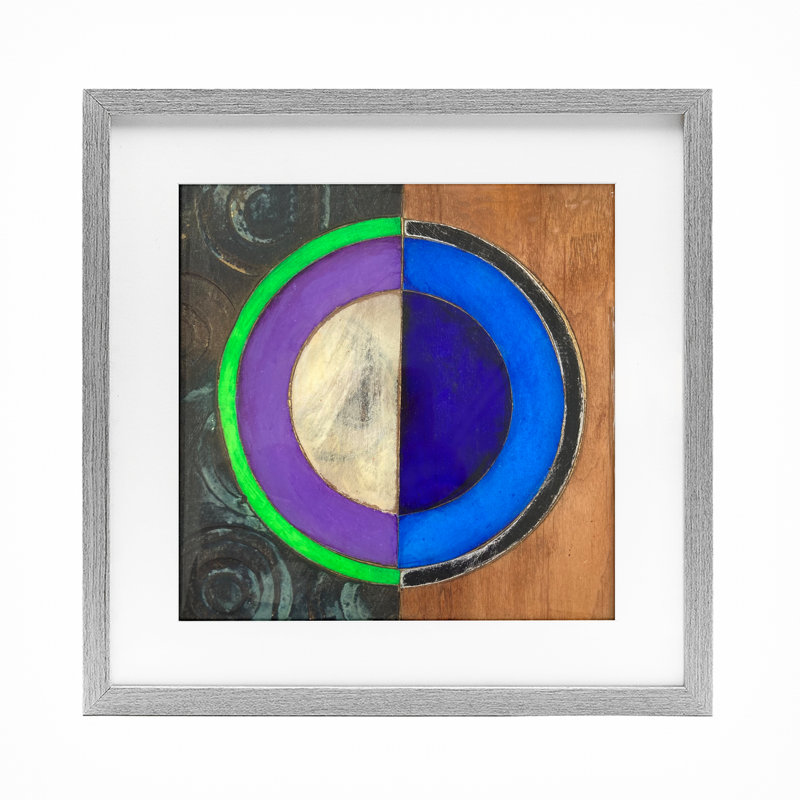 «Rustic Circular Balance», impression par Matthew Finger, Cadre de ferme gris, H 13 po x l 13 po