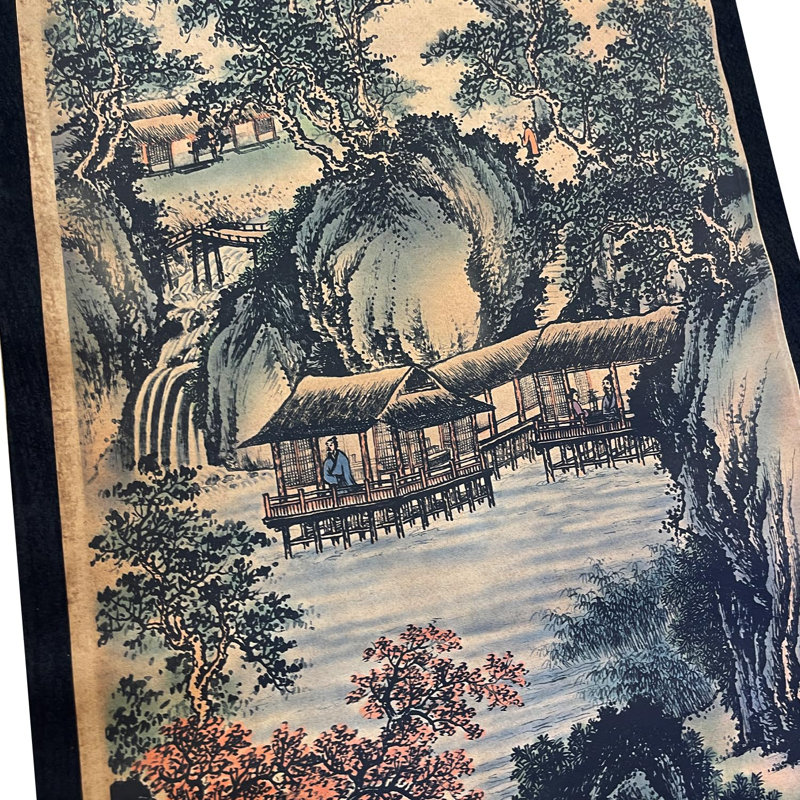 Grand ensemble de 4 peintures murales chinoises classiques pour la décoration de chambre