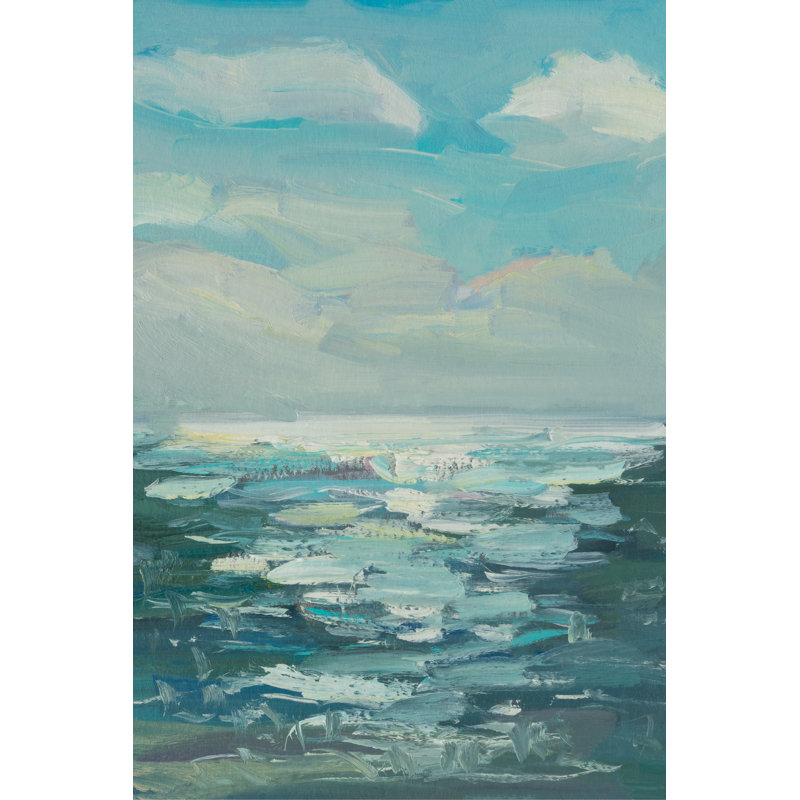 Constantino Abstract Blue Sea Background - Wrapped Canvas Painting, 46cm H x 30cm W x 3.8cm D