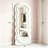 Irregular Wavy Full-Length Mirror – Large Floor Or Wall-Mounted Standing Mirror With Flannel-Wrapped Wooden Frame, Ideal For Bedroom & Living Room-1071336733