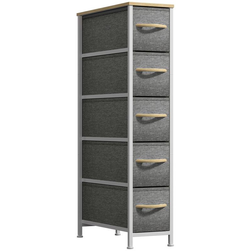 Commode étroite à 5 tiroirs Sorbus, Beige
