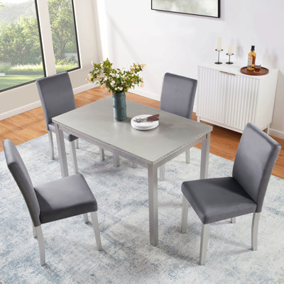 5 Piece Wooden Dining Table Set
