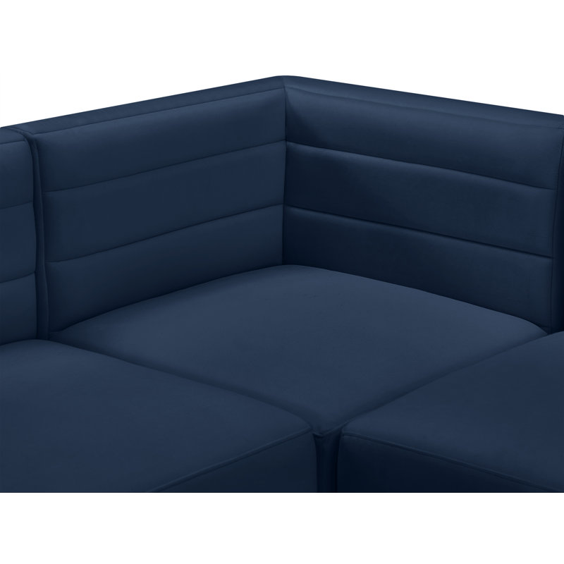 Enso 126'' Velvet Sofa, Navy Velvet