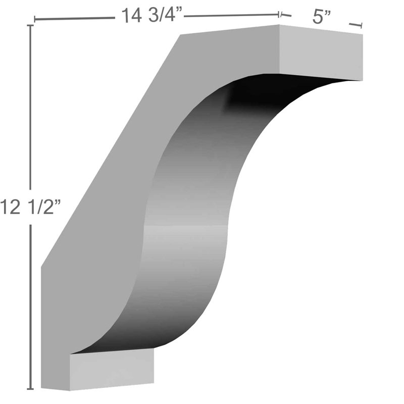 Endurathane Reece Bracket, 5"W x 14 3/4"D x 12 1/2"H, Factory Primed