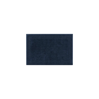 1 tapis de salle de bain réversible 100% coton bleu marine de 30 x 30 po avec lavabo lavable à la machine de 0,5 po d'épaisseur, poids moyen pour une salle de bain élégante