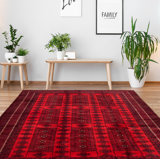 Brantlie One-of-a-Kind 6'7" X 9'3" New Age Wool Area Rug in Red