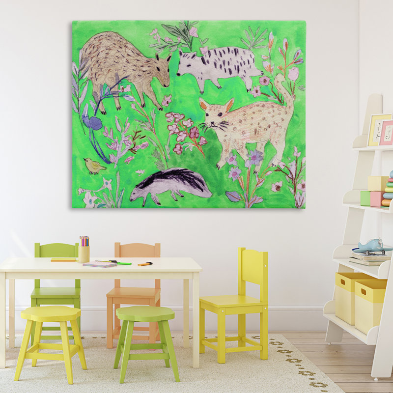 «Quirky Meadow Wildlife» par Melissa Wang, H 36 po x l 48 po