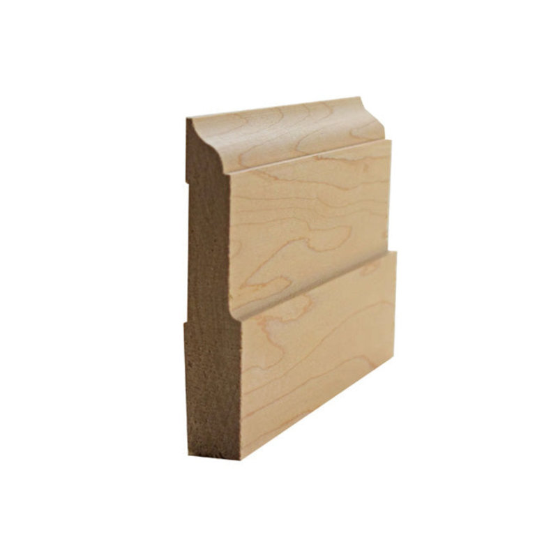 Moulure de plinthe EWBB31 Colonial 3-3 / 4 po de hauteur x 3/4 po. Sans finition, Érable