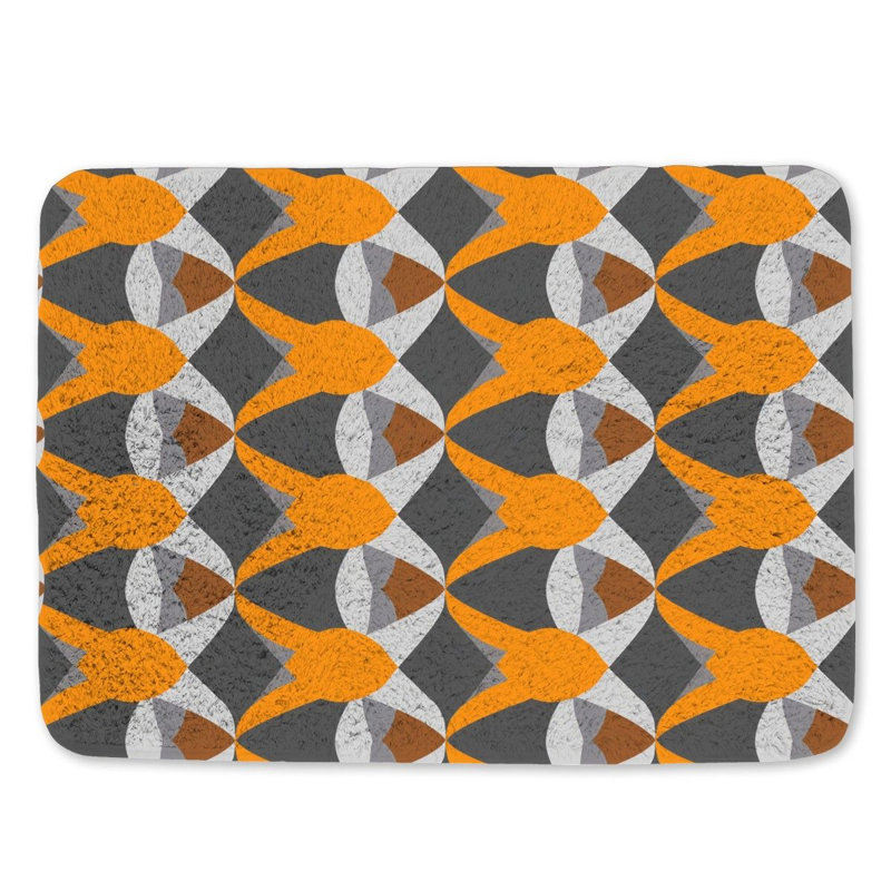 Tapis de bain géométrique abstrait pour salle de bain, L 17 po x L 24 po