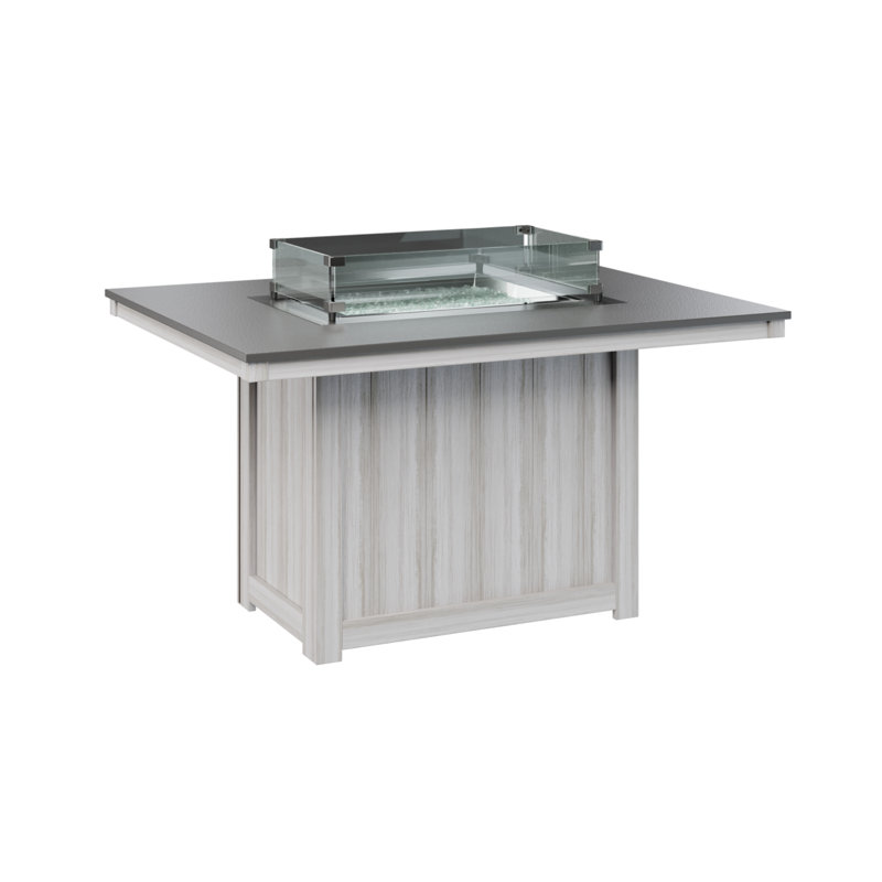 Foyer de table rectangulaire 54 po Berlin Gardens Donoma, Acier inoxydable martelé avec base en coquillage