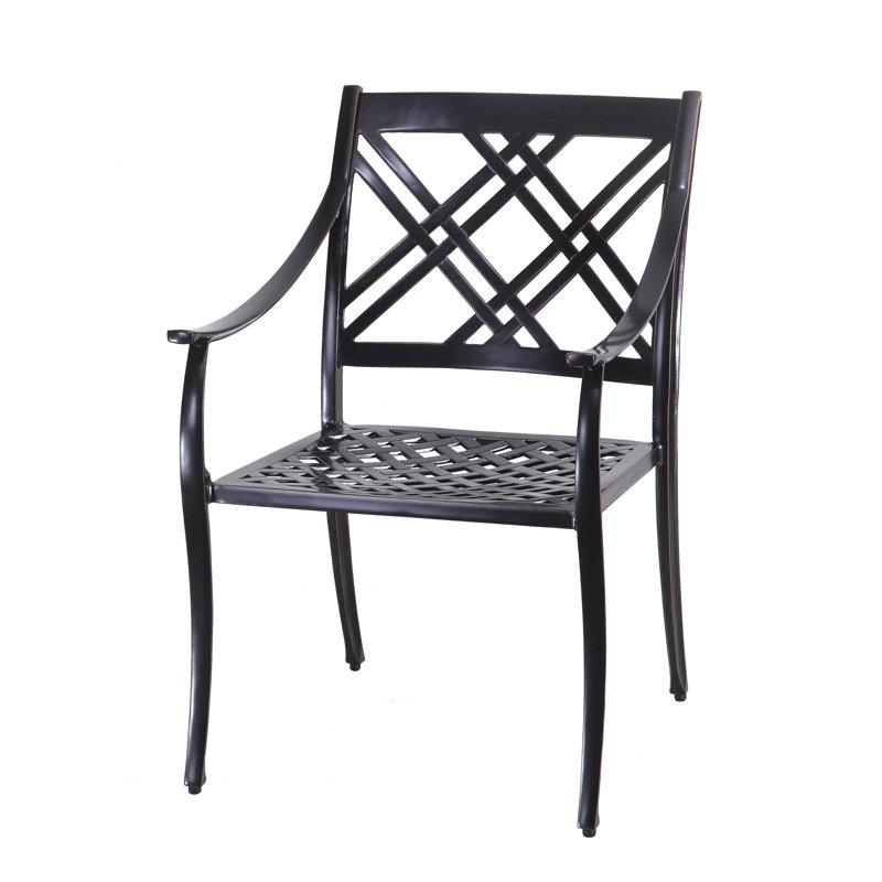 Edge Patio Dining Armchair with Cushion, Midnight Gold