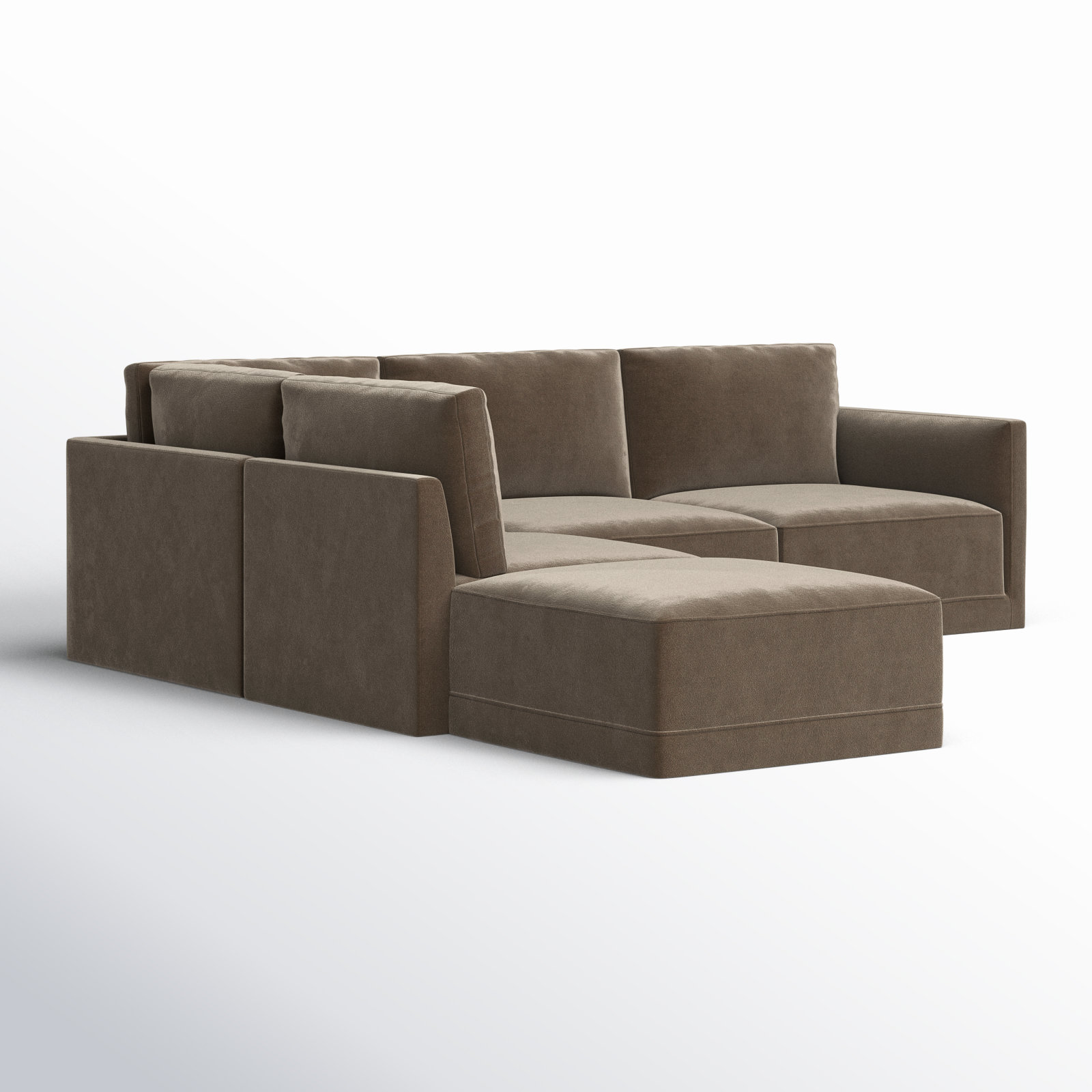 Deirdre Modular Upholstered Chaise L-Sectional, Taupe