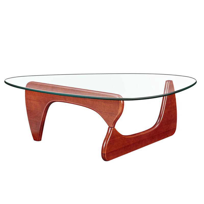 Carmila Glass Top Coffee Table, Cherry