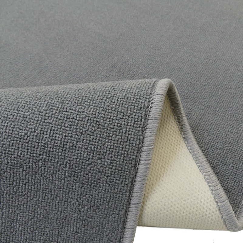 Custom Size Non Slip Solid Color Grey Low Pile Slip Resistant Hallway Runner Rugs by Feet, Runner 1'10" x 9'